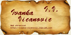 Ivanka Vicanović vizit kartica